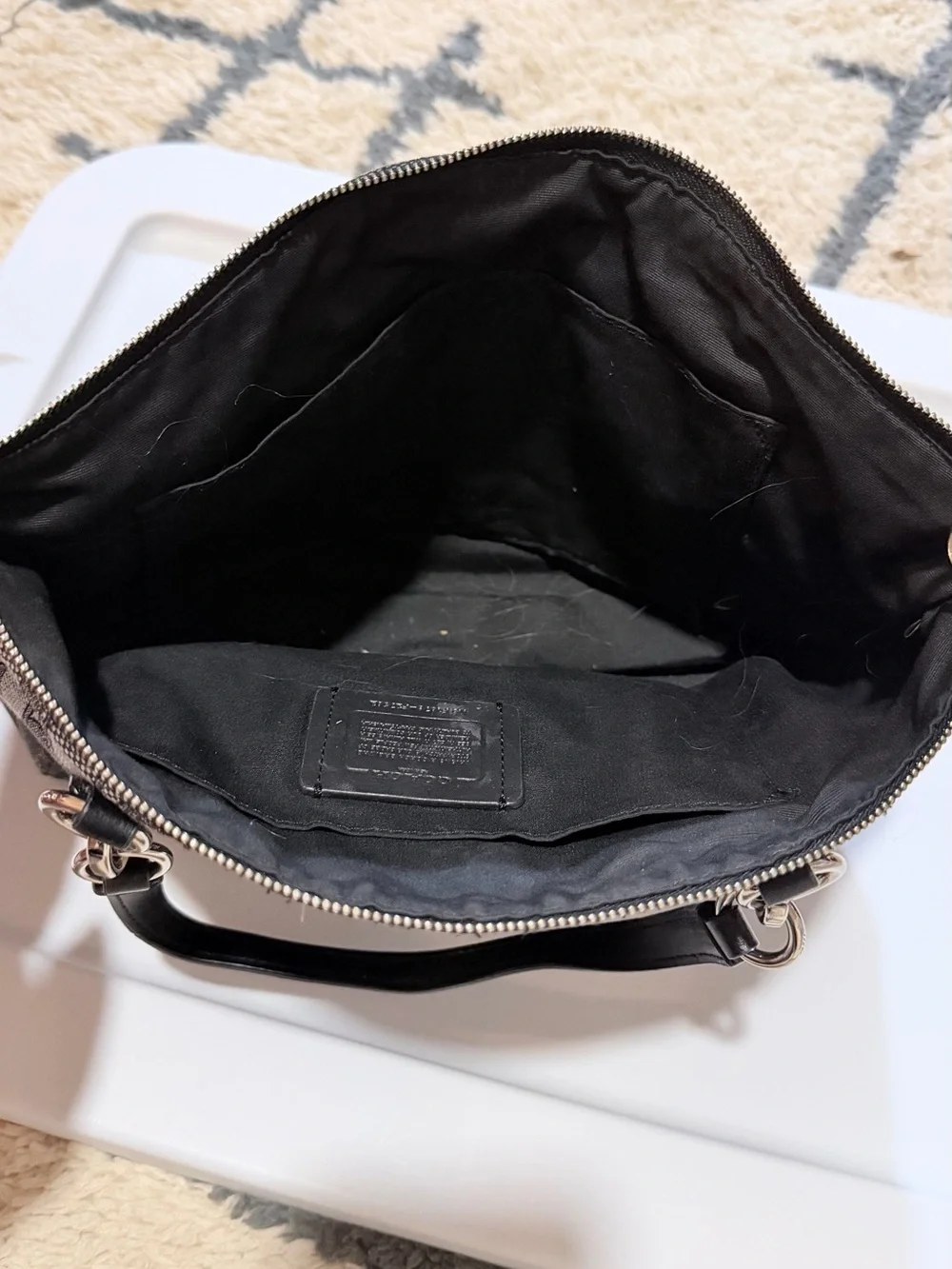 Coach Signature Tote in Charcoal and Black